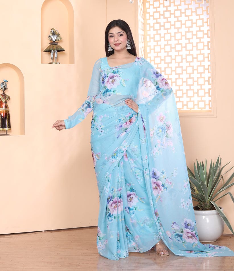One Minute Ready To Wear Floral Elegance Blossom Breeze Saree