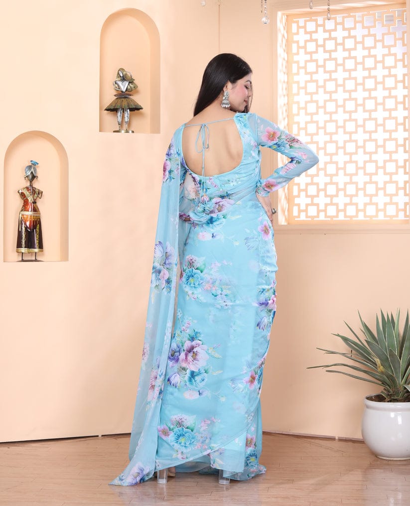 One Minute Ready To Wear Floral Elegance Blossom Breeze Saree
