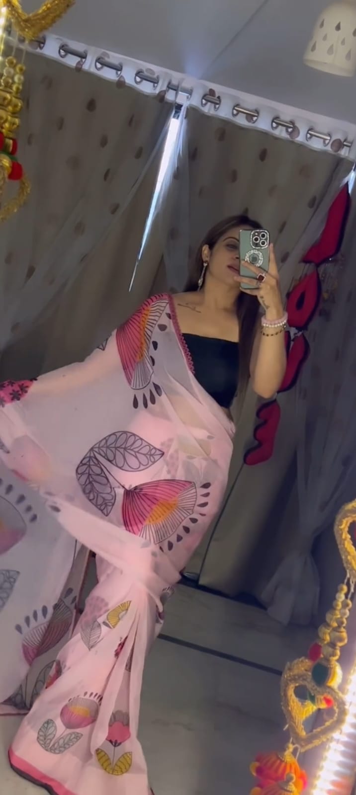 One Minute Ready To Wear Graceful Pink Saree