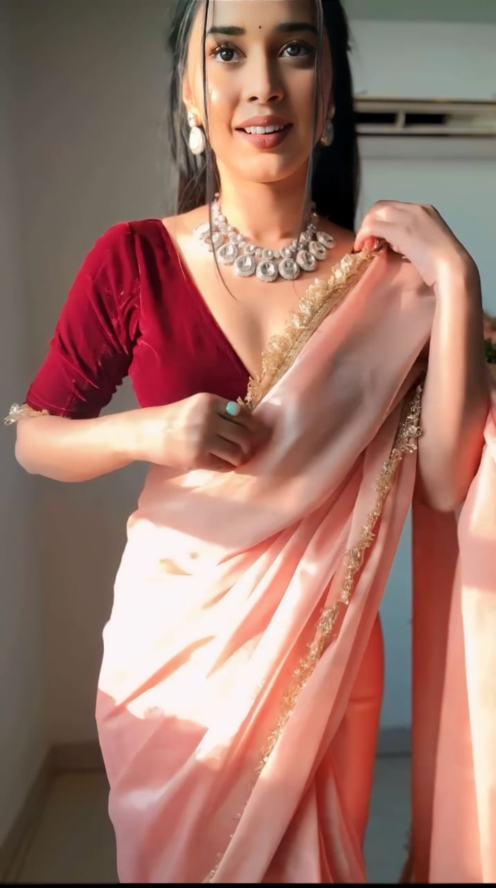 One Minute Ready To Wear Lace Border Saree