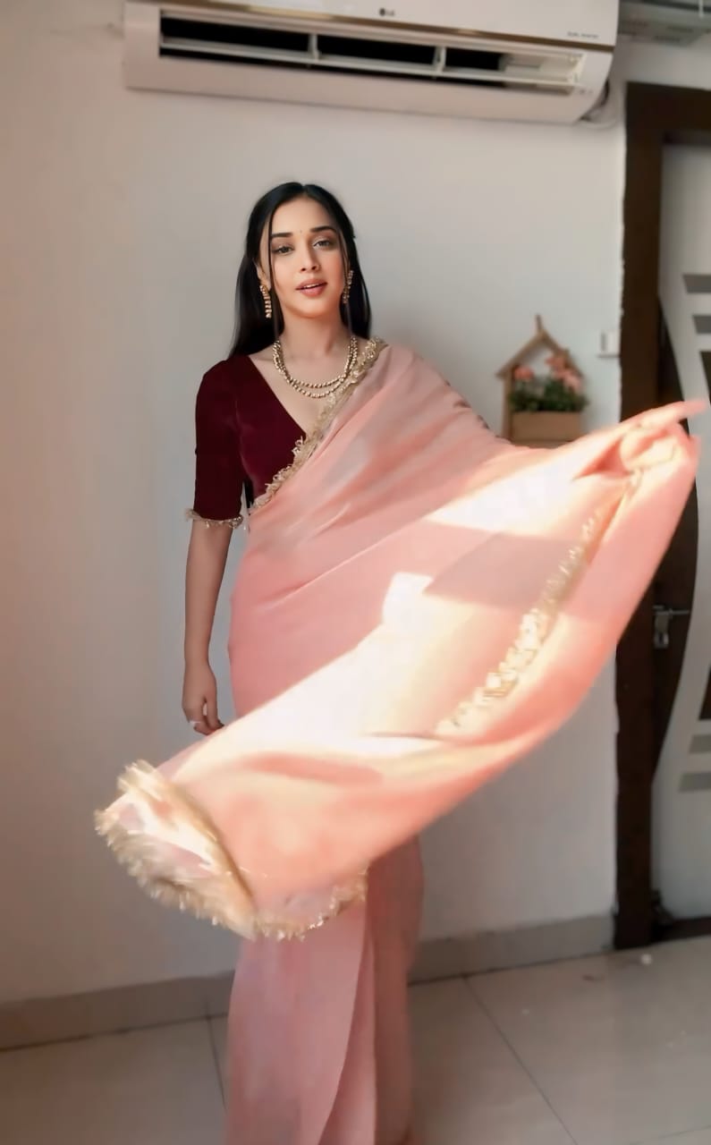 One Minute Ready To Wear Lace Border Saree