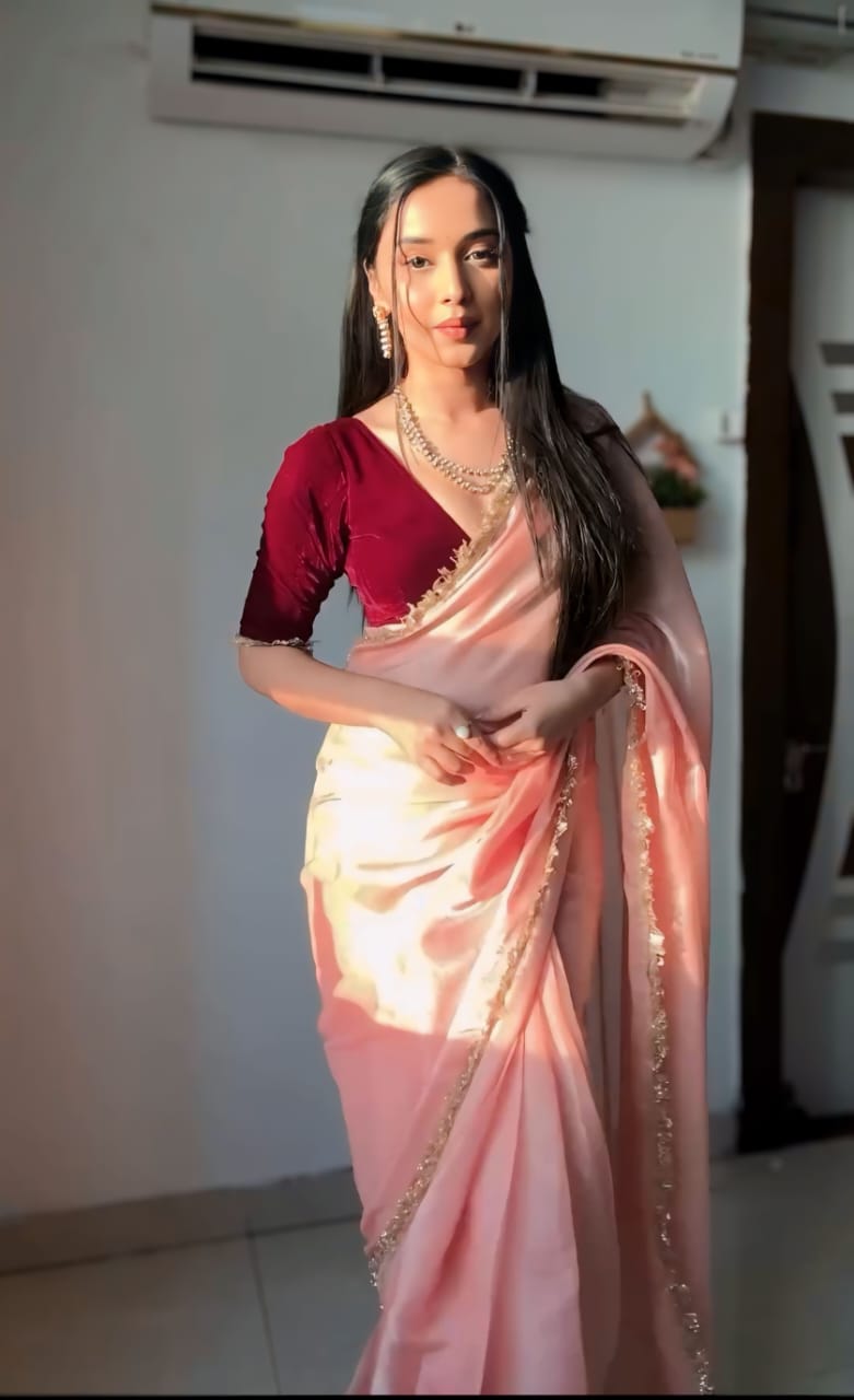 One Minute Ready To Wear Lace Border Saree